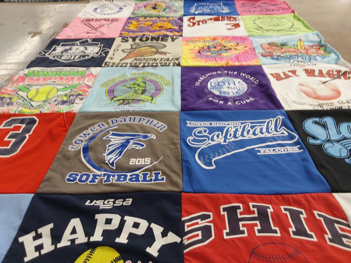 T-shirt quilt featuring lower dauphin softball team by Lindsay from PA