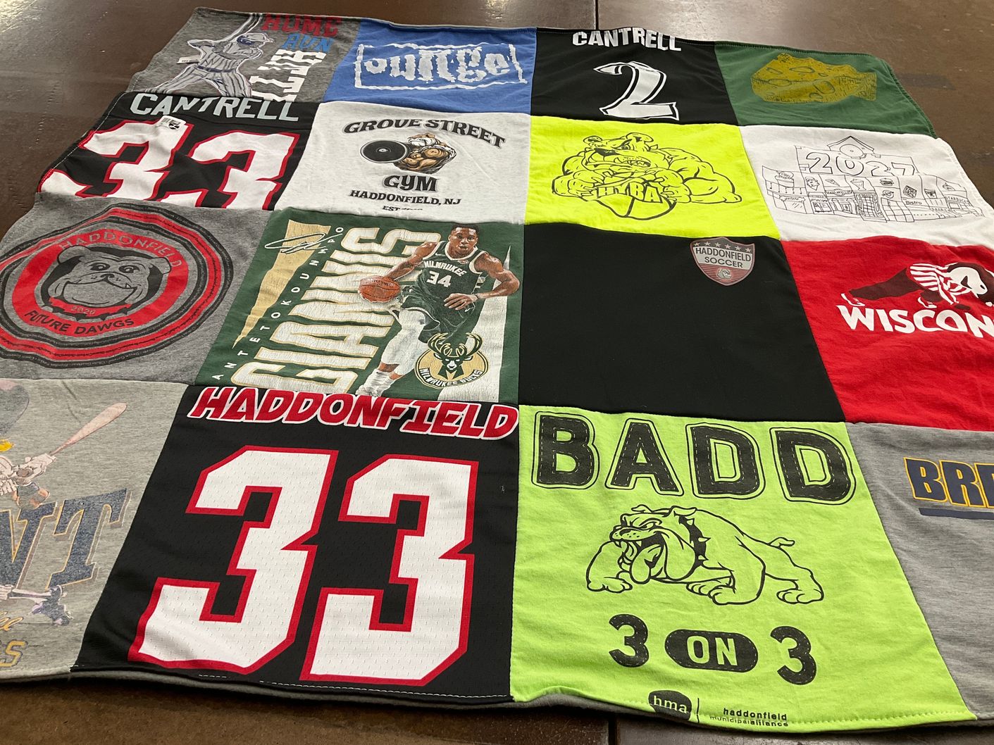 T-shirt quilt featuring milwaukee bucks by Jennifer  from NJ