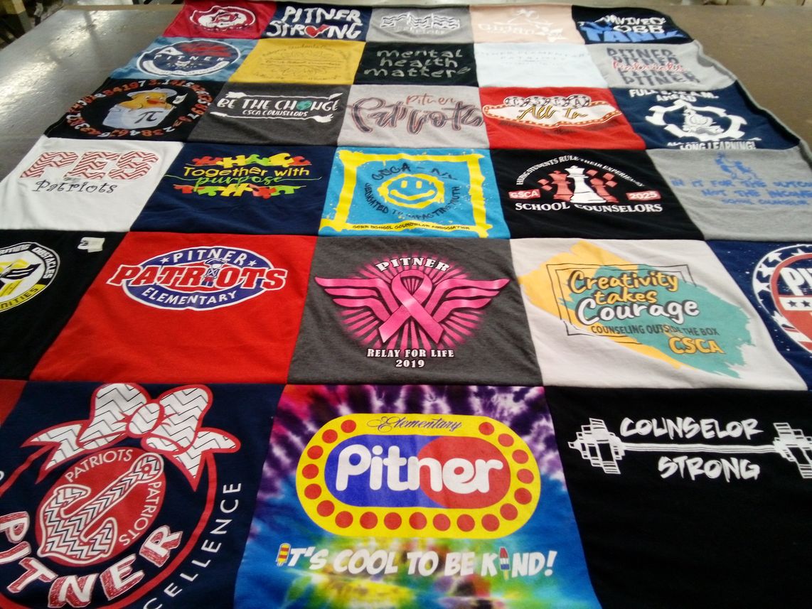 T-shirt quilt featuring pitner patriots by Aisha from GA