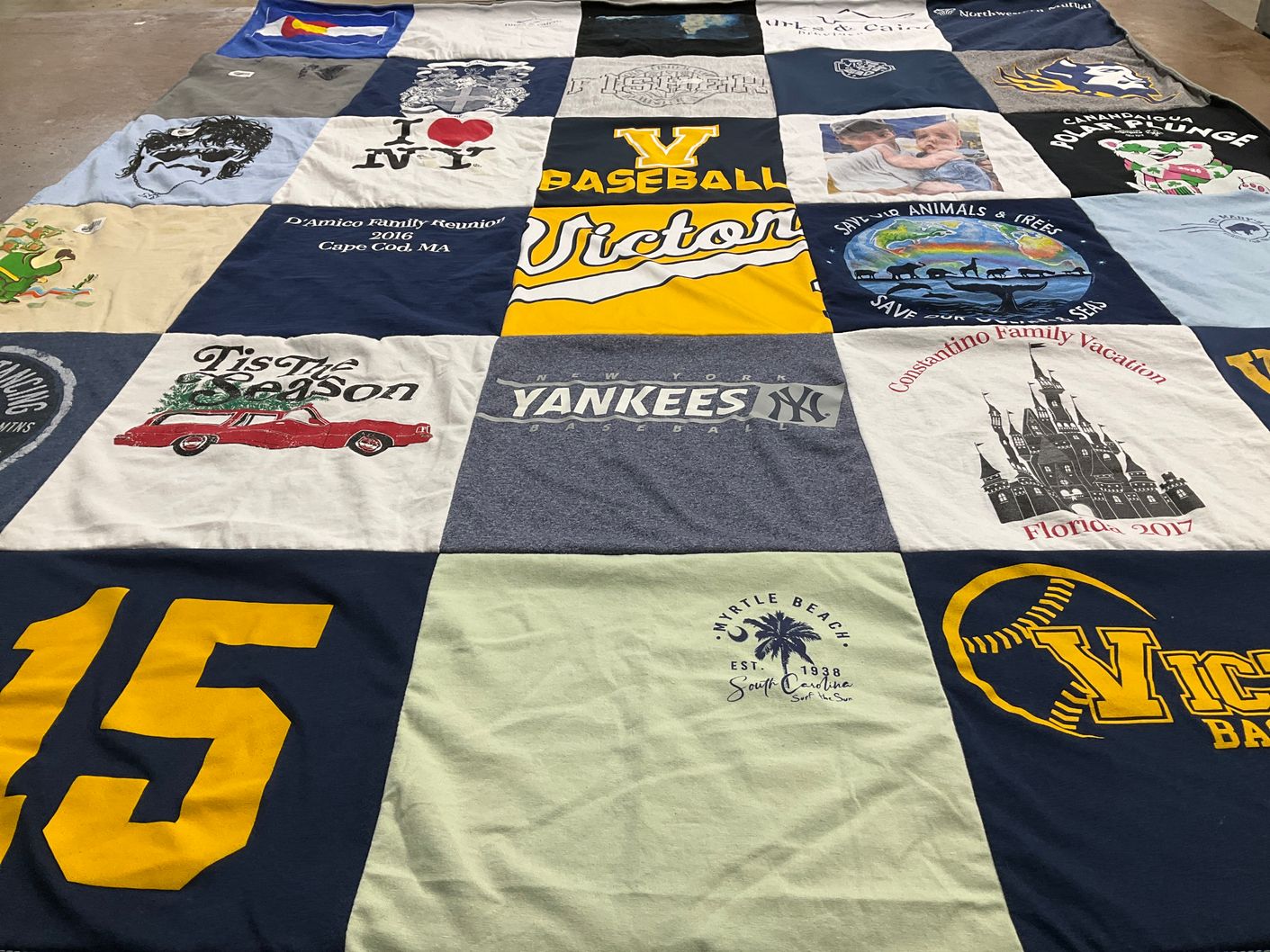 T-shirt quilt featuring new york yankees baseball by Stephanie from NY