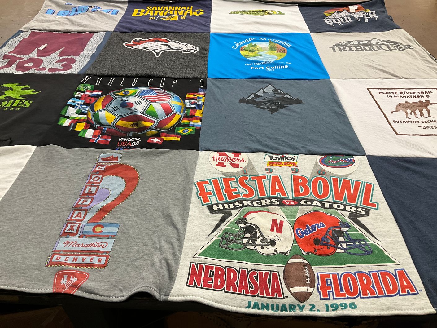T-shirt quilt from university of nebraska, colorado state university by Kevin from CO