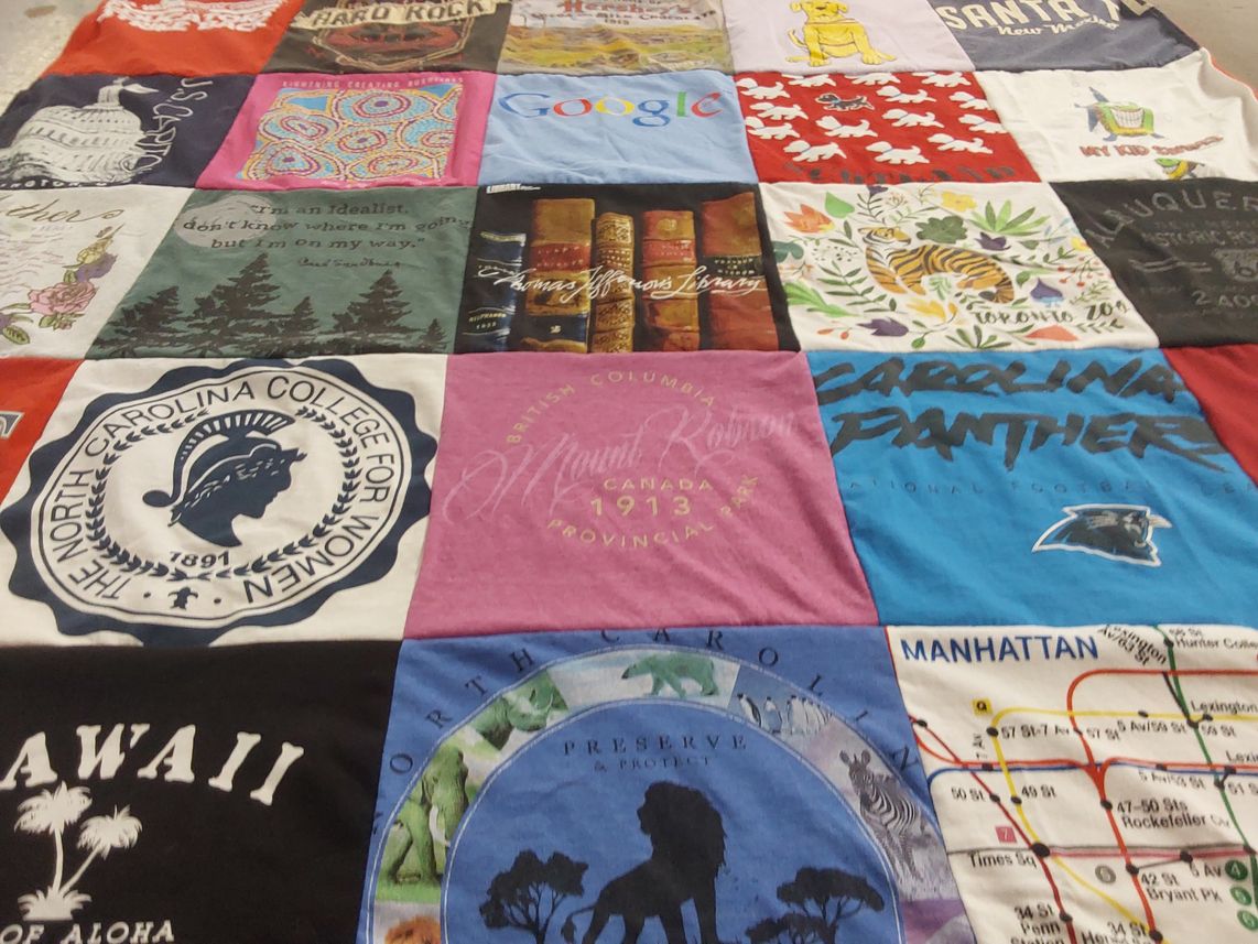 T-shirt quilt featuring carolina panthers by Meredith from NC