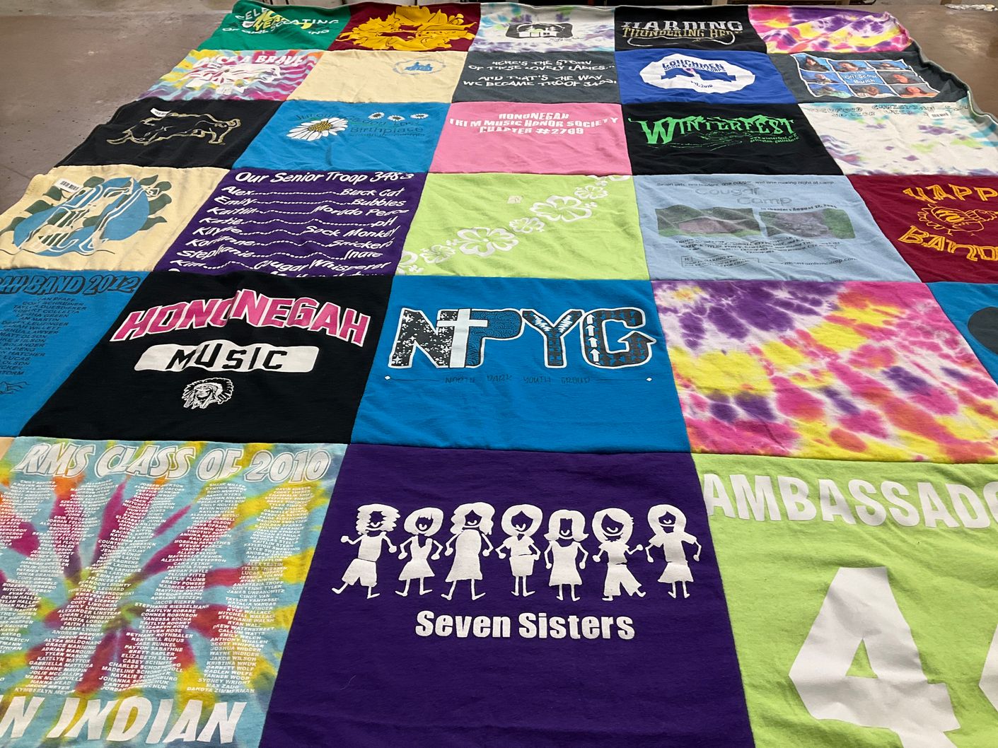 T-shirt quilt from hononegah community high school by Sara from IL