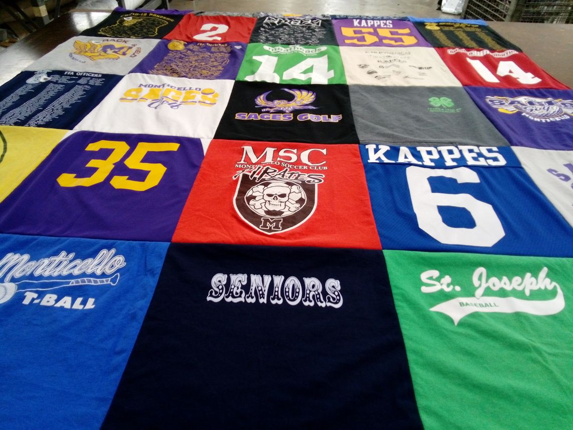 T-shirt quilt featuring monticello pirates by Colleen from IL