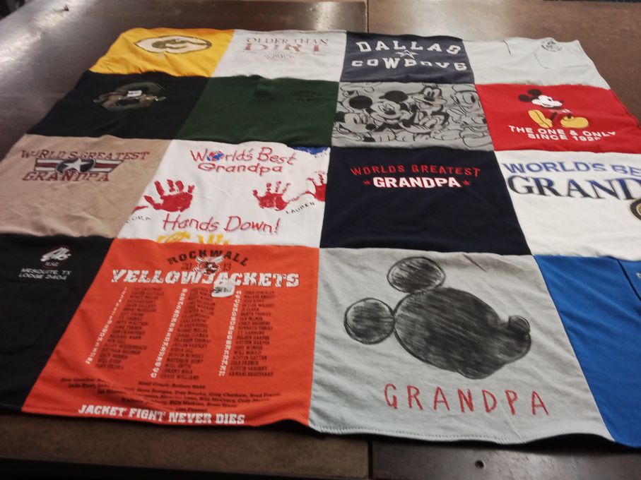 T-shirt quilt featuring rockwall yellowjackets by Dawn from TX