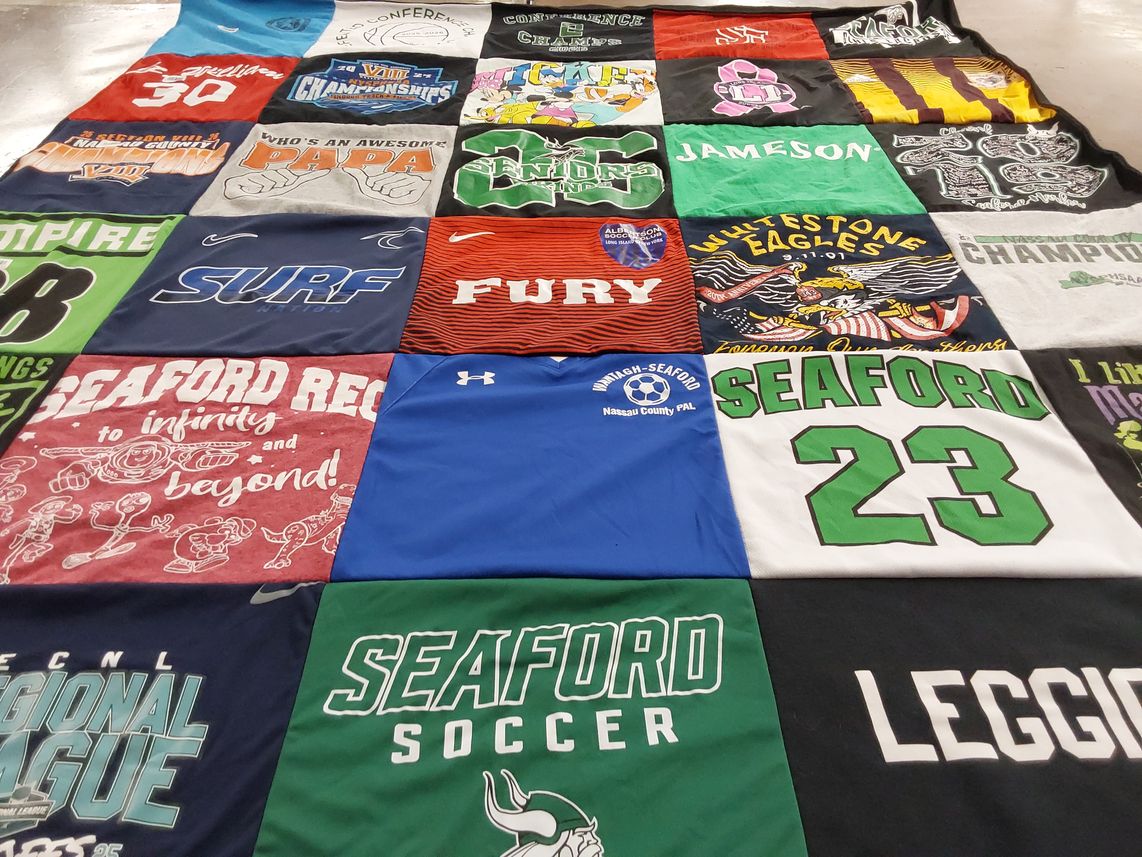 T-shirt quilt featuring seaford soccer by kelly from NY