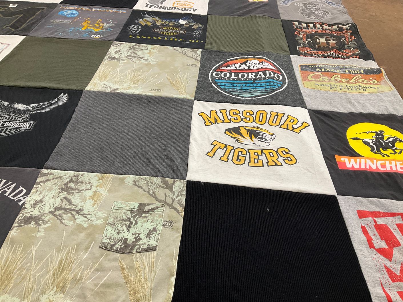 T-shirt quilt from university of missouri by Rachel from MO