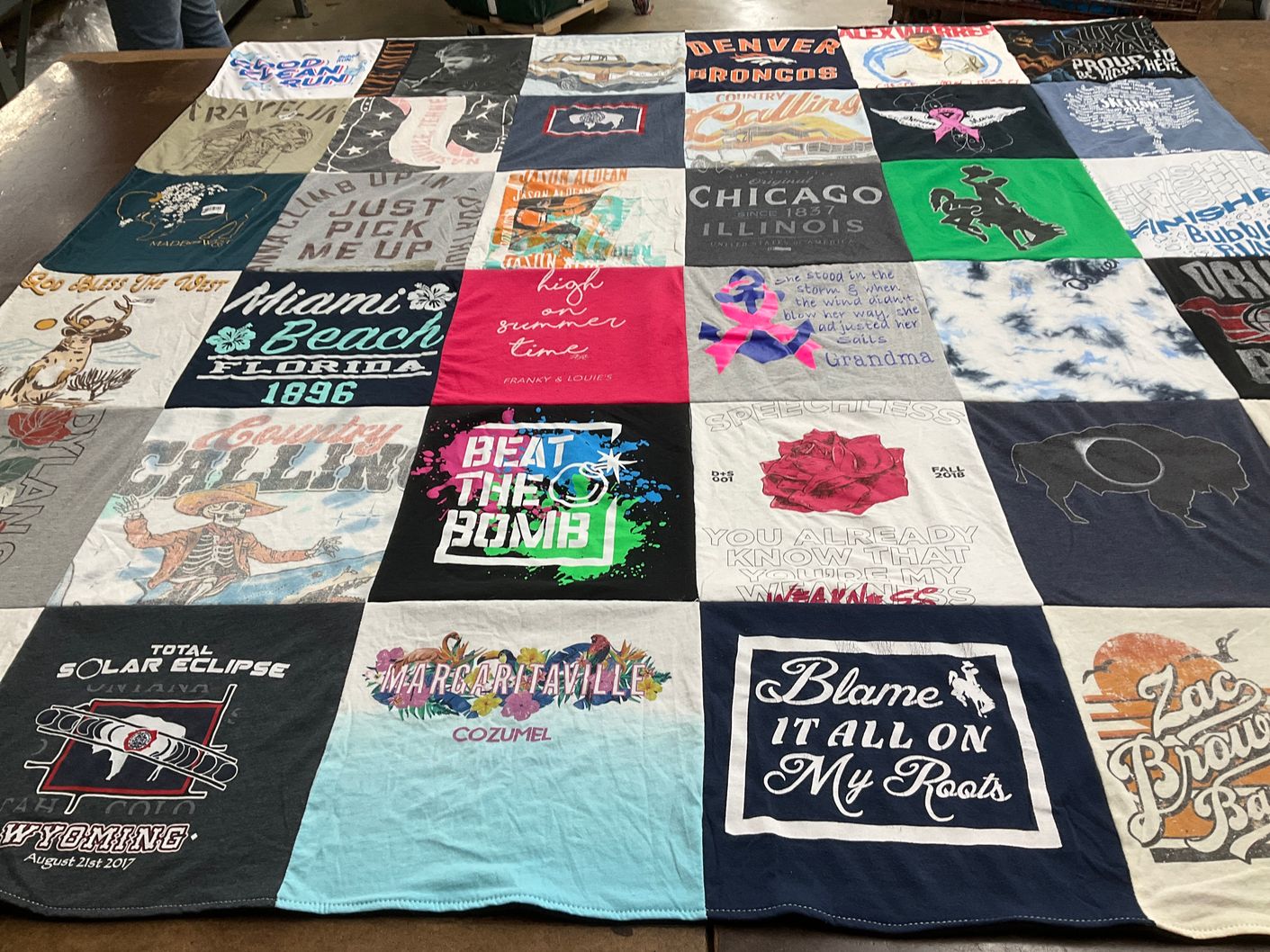 T-shirt quilt featuring denver broncos by Hannah from VA