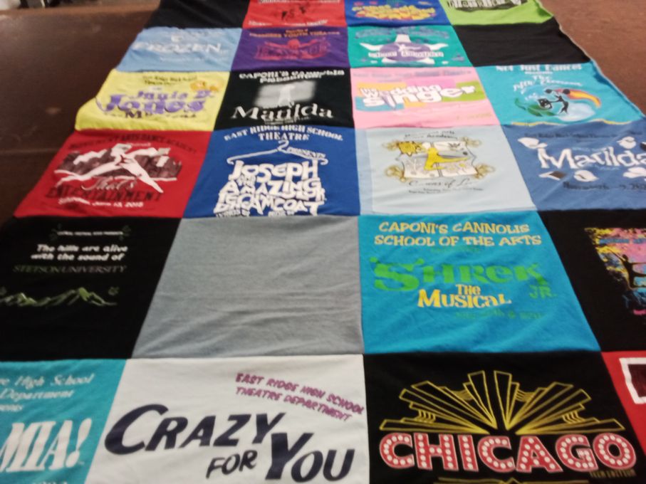 T-shirt quilt from stephen university, capon's cannolis school of the arts by Melissa from FL