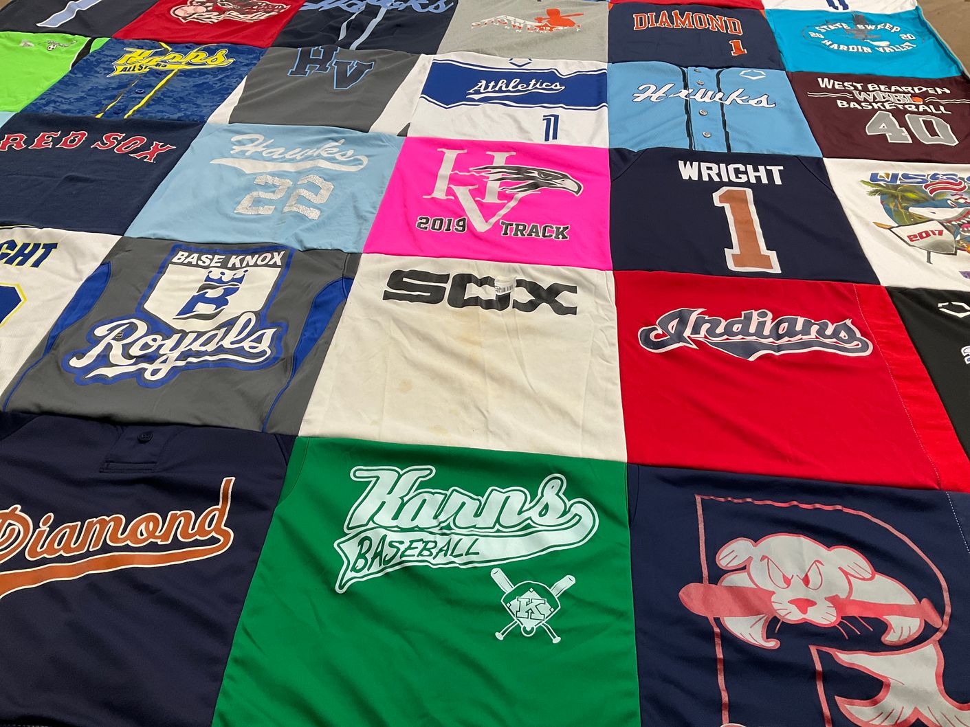 T-shirt quilt featuring royals, indians by Tisha from TN