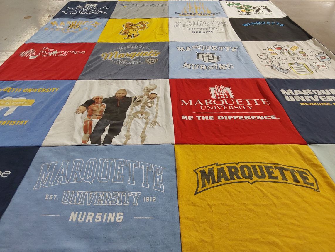 T-shirt quilt from marquette university by Elizabeth from IL