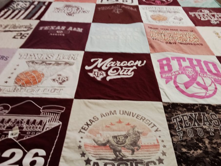 T-shirt quilt from texas a&m university by Marissa from TX