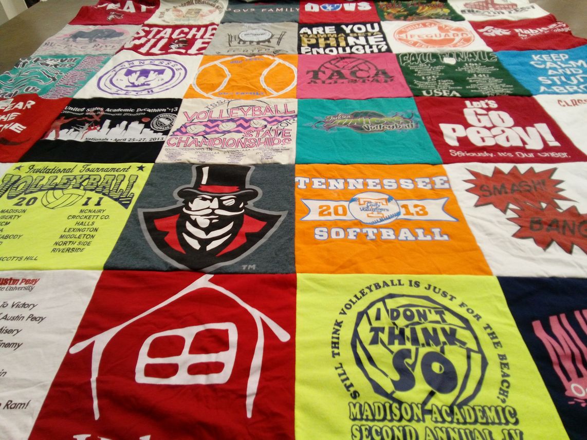 T-shirt quilt featuring tennessee volunteers by Lisa from TN