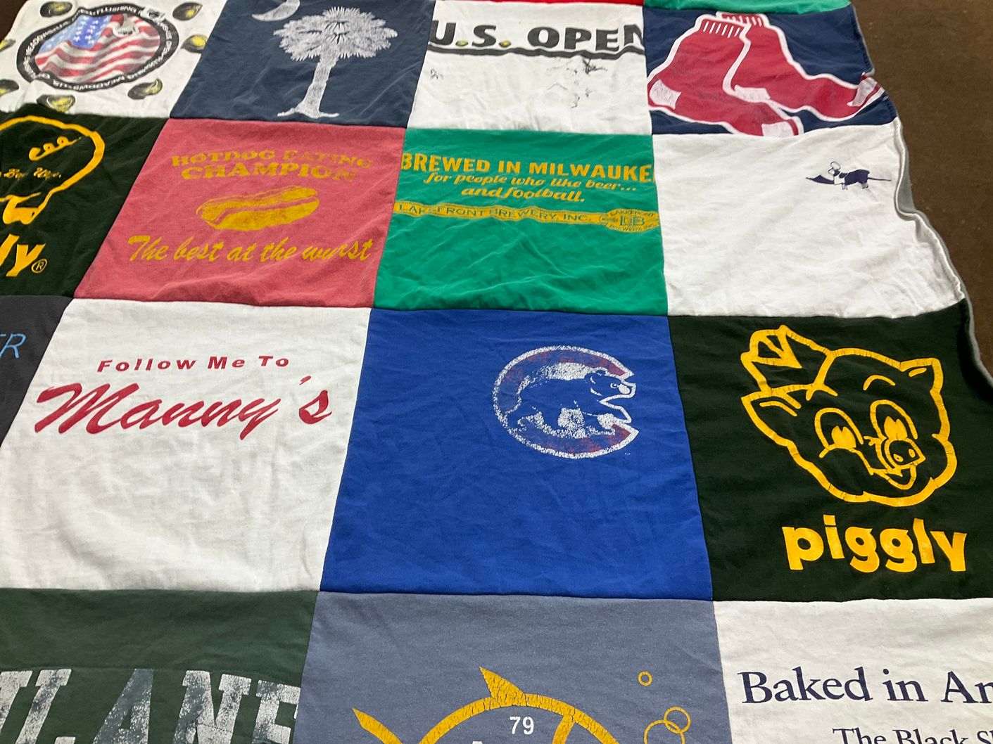 T-shirt quilt featuring chicago cubs, boston red sox by Aliza from MA