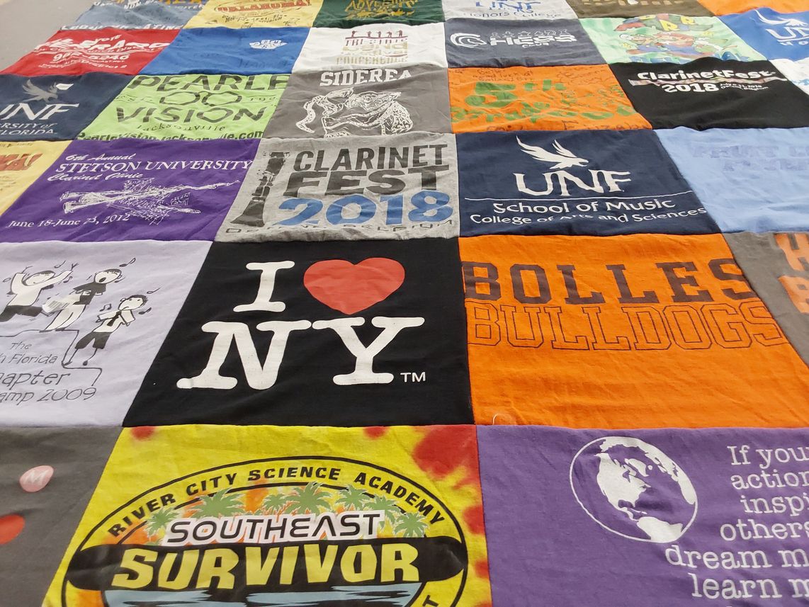 T-shirt quilt featuring bolles school by Danielle from FL