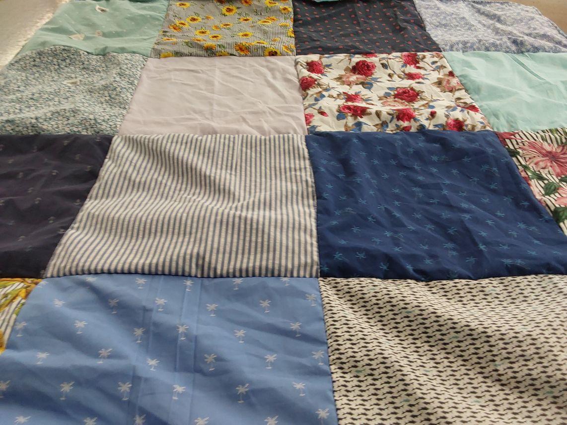 T-shirt quilt with sewing, quilting themes by Cheryl from NC