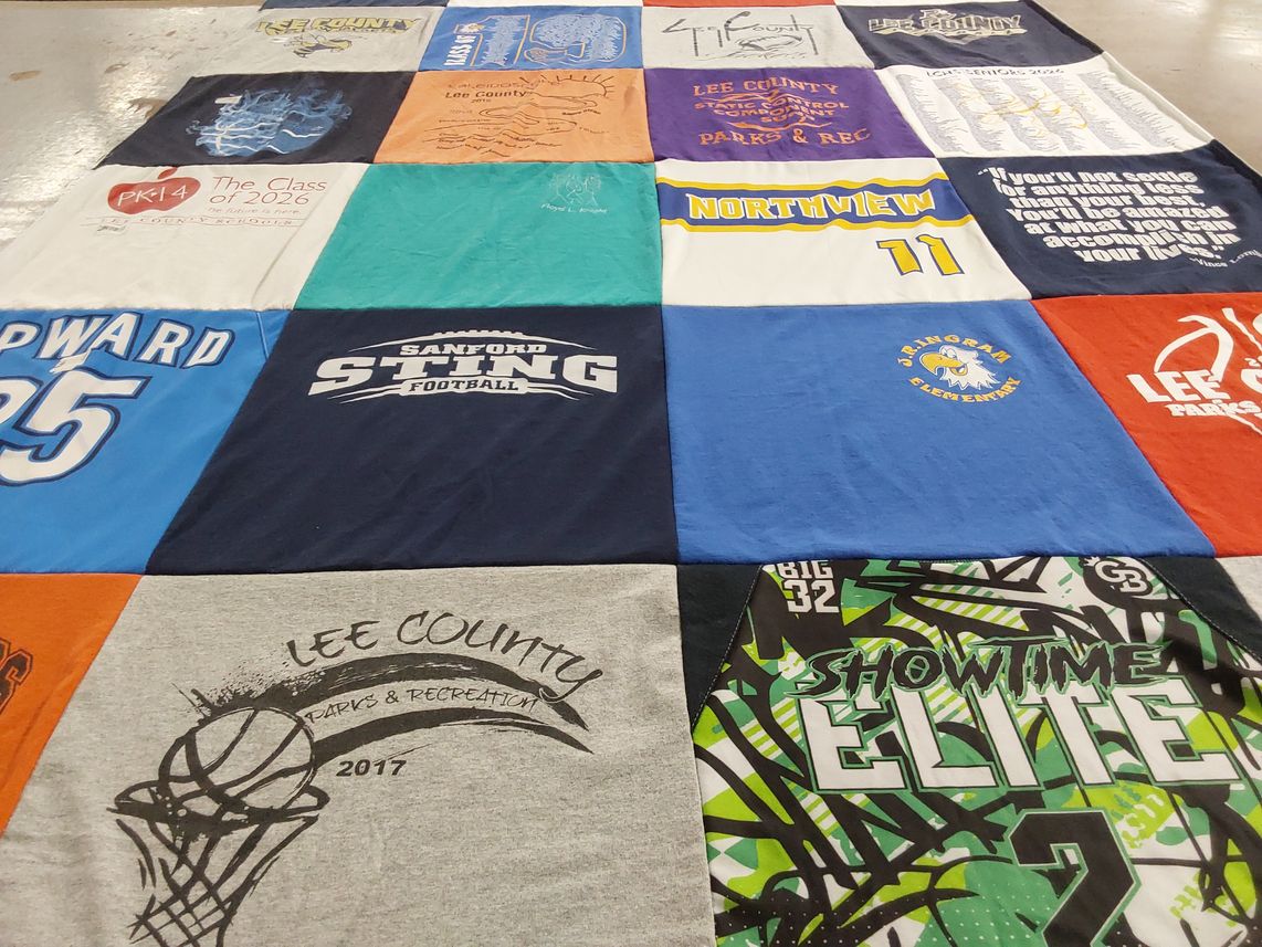 T-shirt quilt featuring lee county sting football, showtime elite by Alison from NC