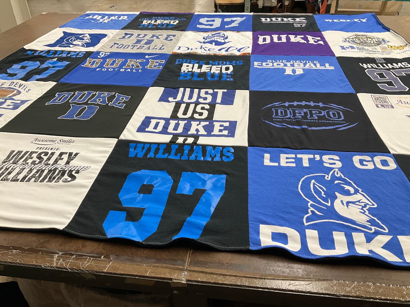 T-shirt quilt from duke university by Laura from VA