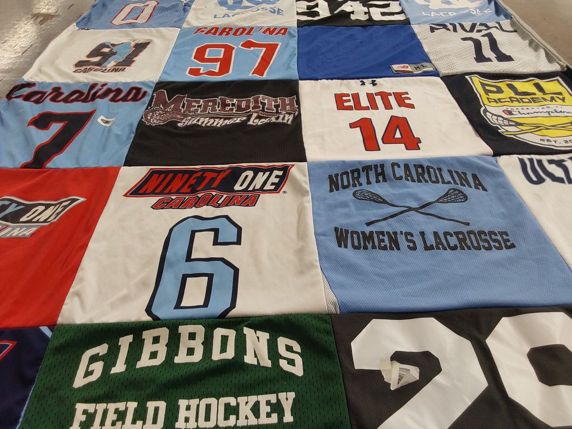 T-shirt quilt featuring north carolina women's lacrosse by Nicole from NC