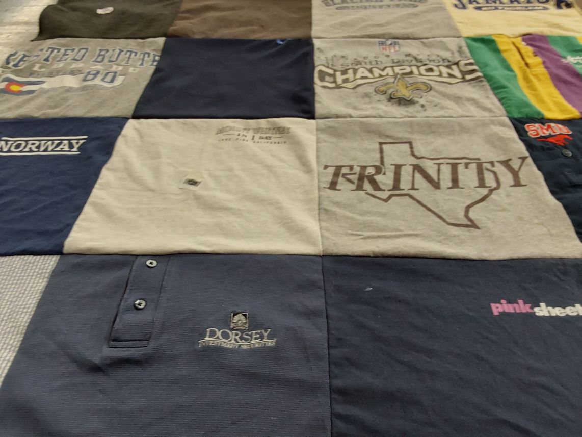 T-shirt quilt from trinity university by Tisha from LA