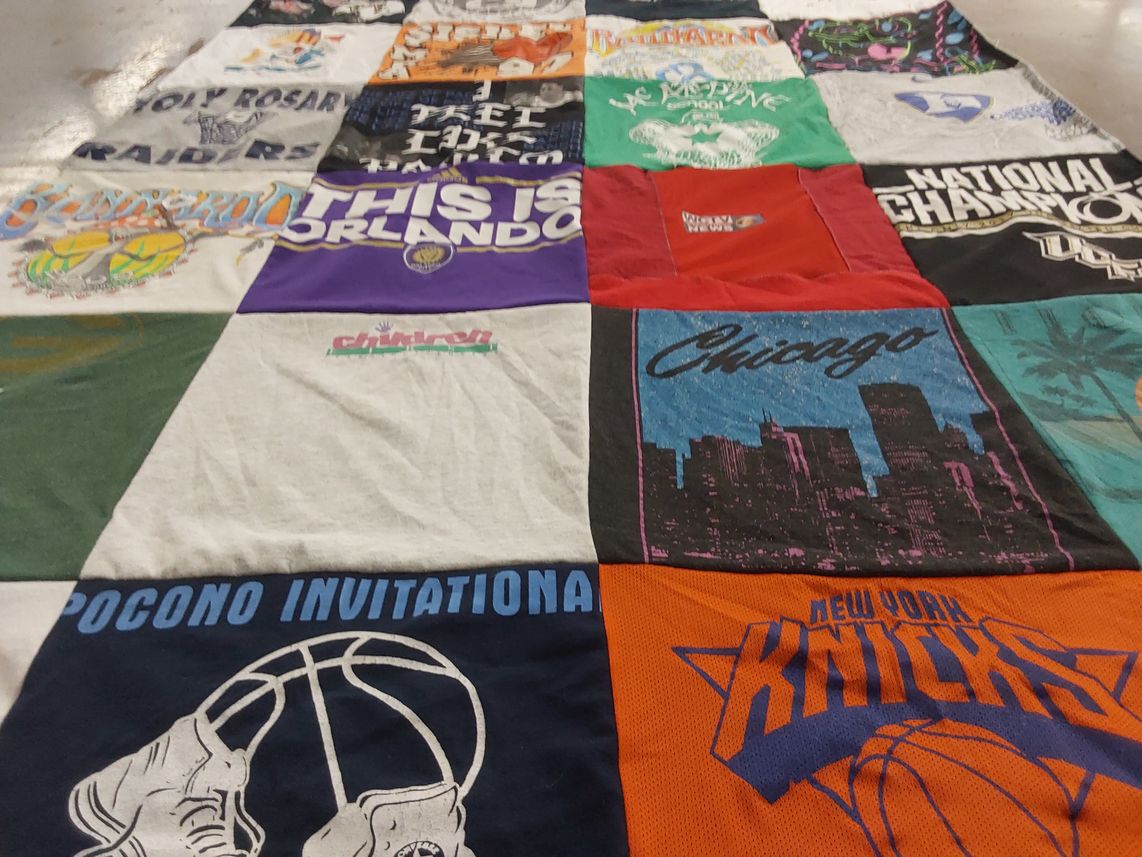 T-shirt quilt featuring new york knicks by maribel from FL