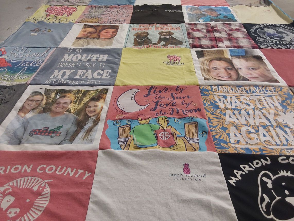 T-shirt quilt with photography, country living themes by Jo from KY