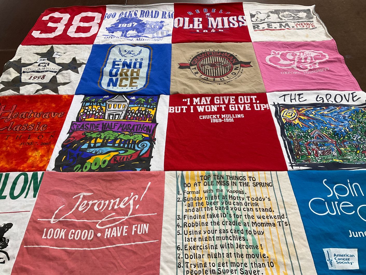 T-shirt quilt from university of mississippi by Josephine from MS