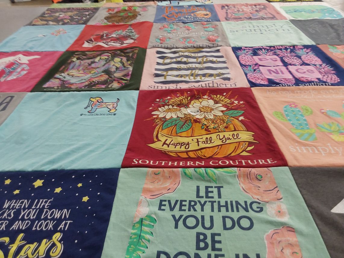 T-shirt quilt with southern culture themes by Joyce from NC