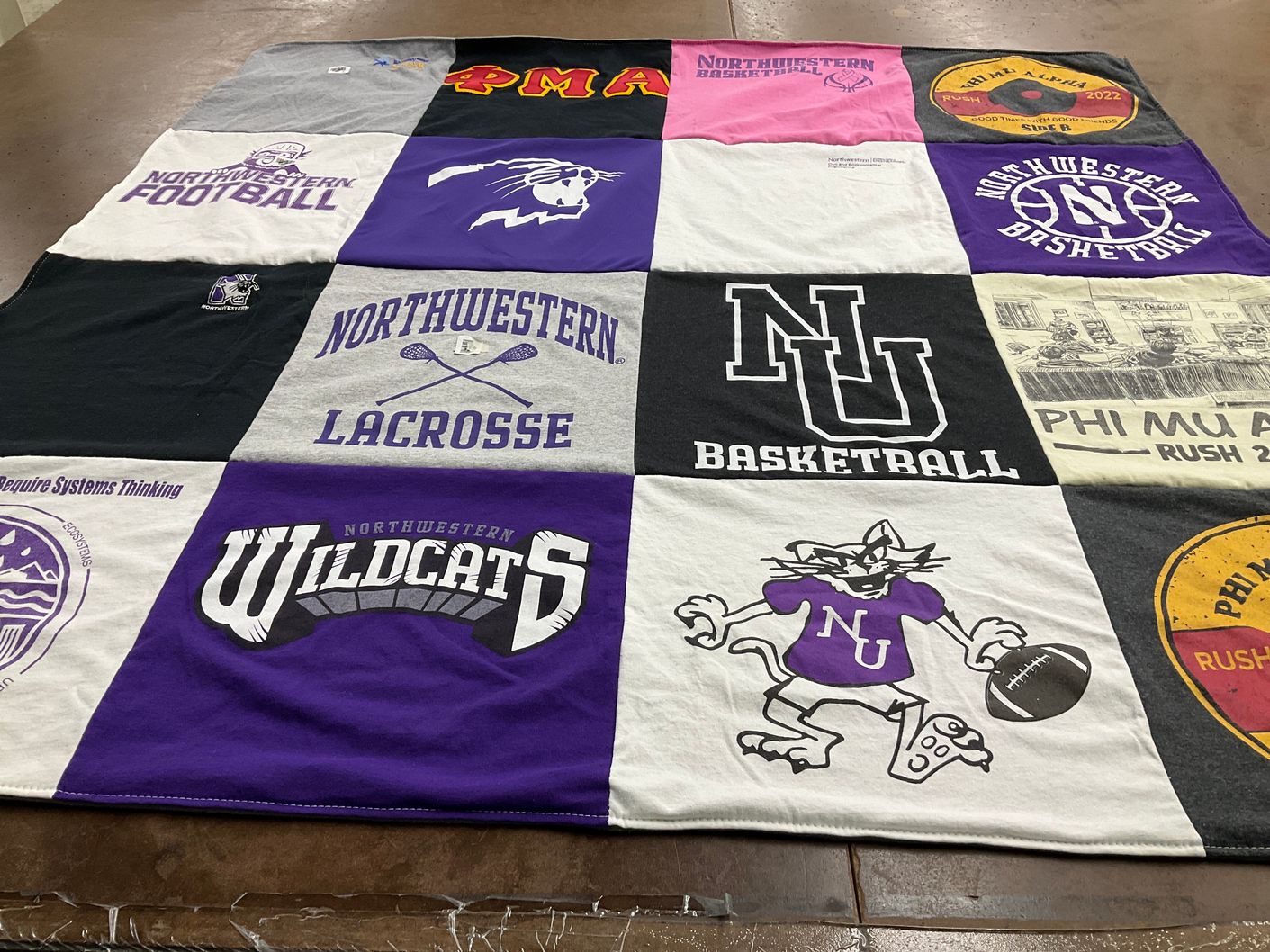 T-shirt quilt featuring northwestern university basketball, northwestern university lacrosse by Suzan from CO