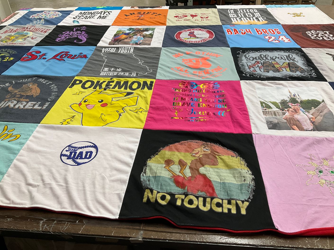 T-shirt quilt with baseball, video games themes by cassidy from MO