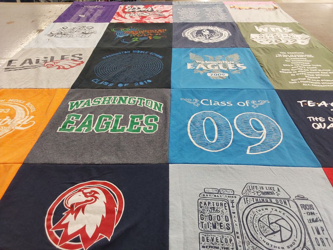 T-shirt quilt featuring washington eagles by Sarah from MO