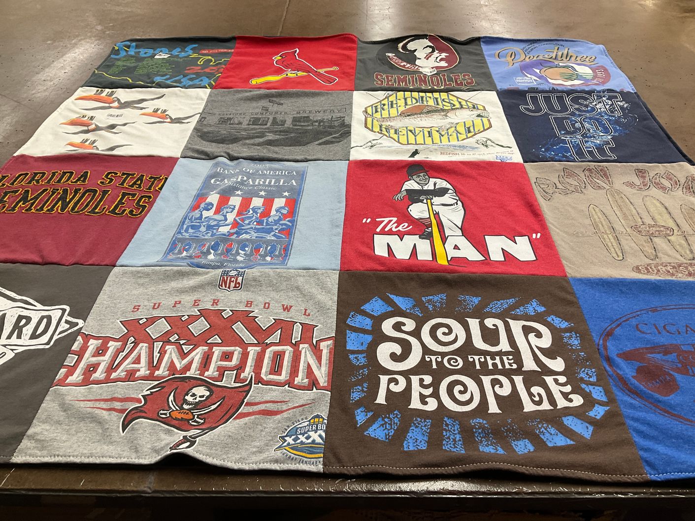 T-shirt quilt featuring tampa bay buccaneers by Timothy from FL