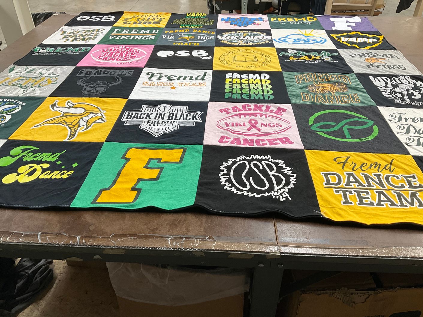 T-shirt quilt featuring fremd vikings by Erin from IL