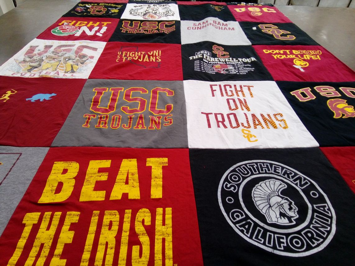 T-shirt quilt featuring usc trojans by Bill from CA