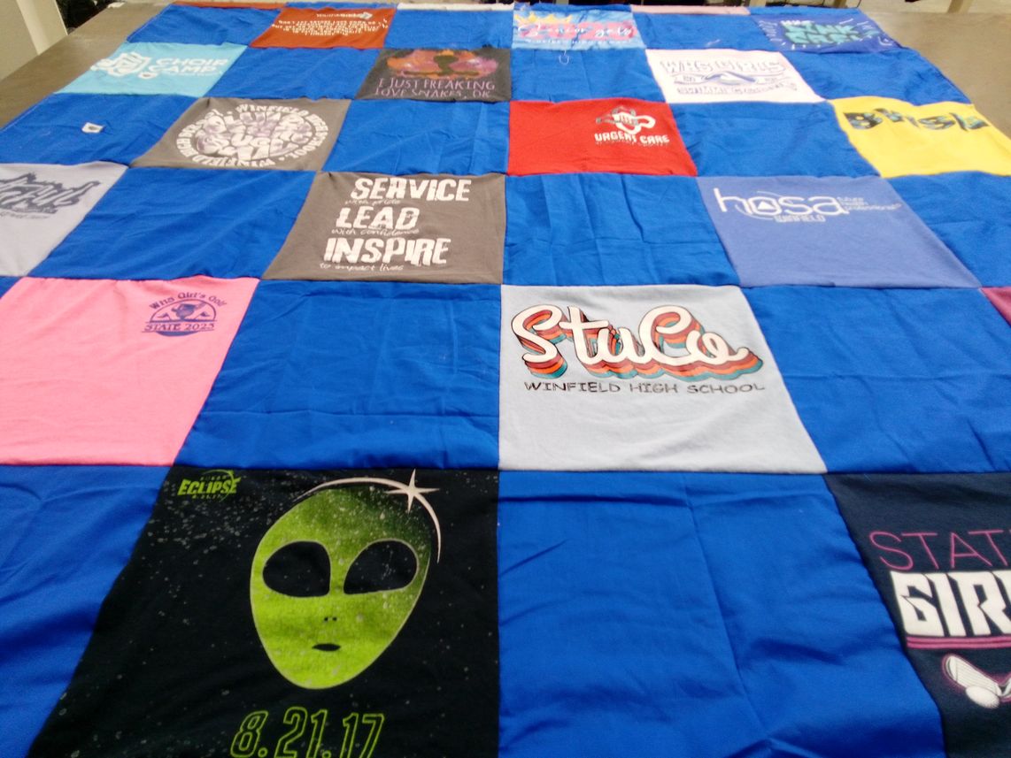 T-shirt quilt from winfield high school by Amanda from KS