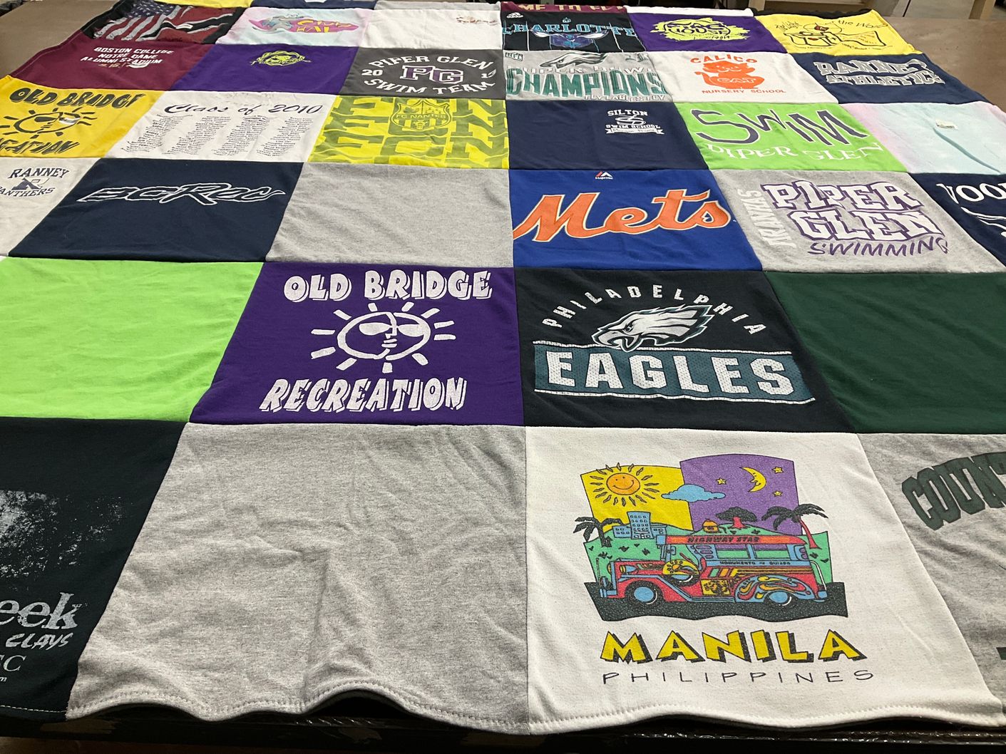 T-shirt quilt featuring philadelphia eagles, new york mets by Matsha from NC