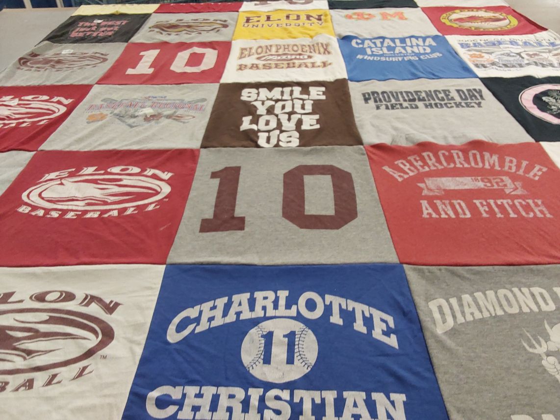 T-shirt quilt featuring elon baseball by ashley from NC