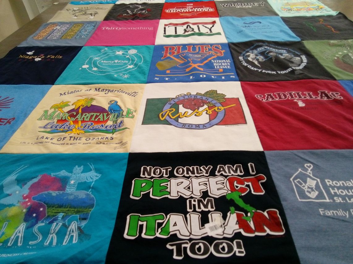 T-shirt quilt with travel, food themes by John from MO