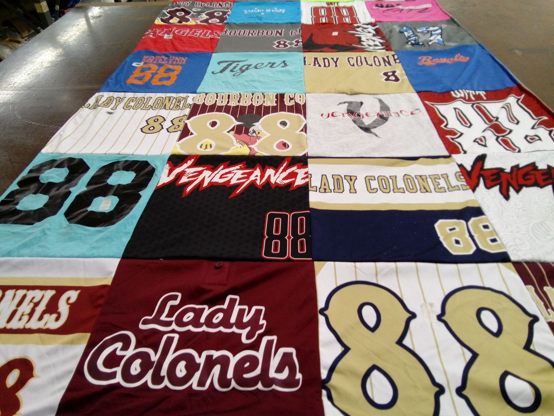 T-shirt quilt featuring lady colonels by Katie from KY