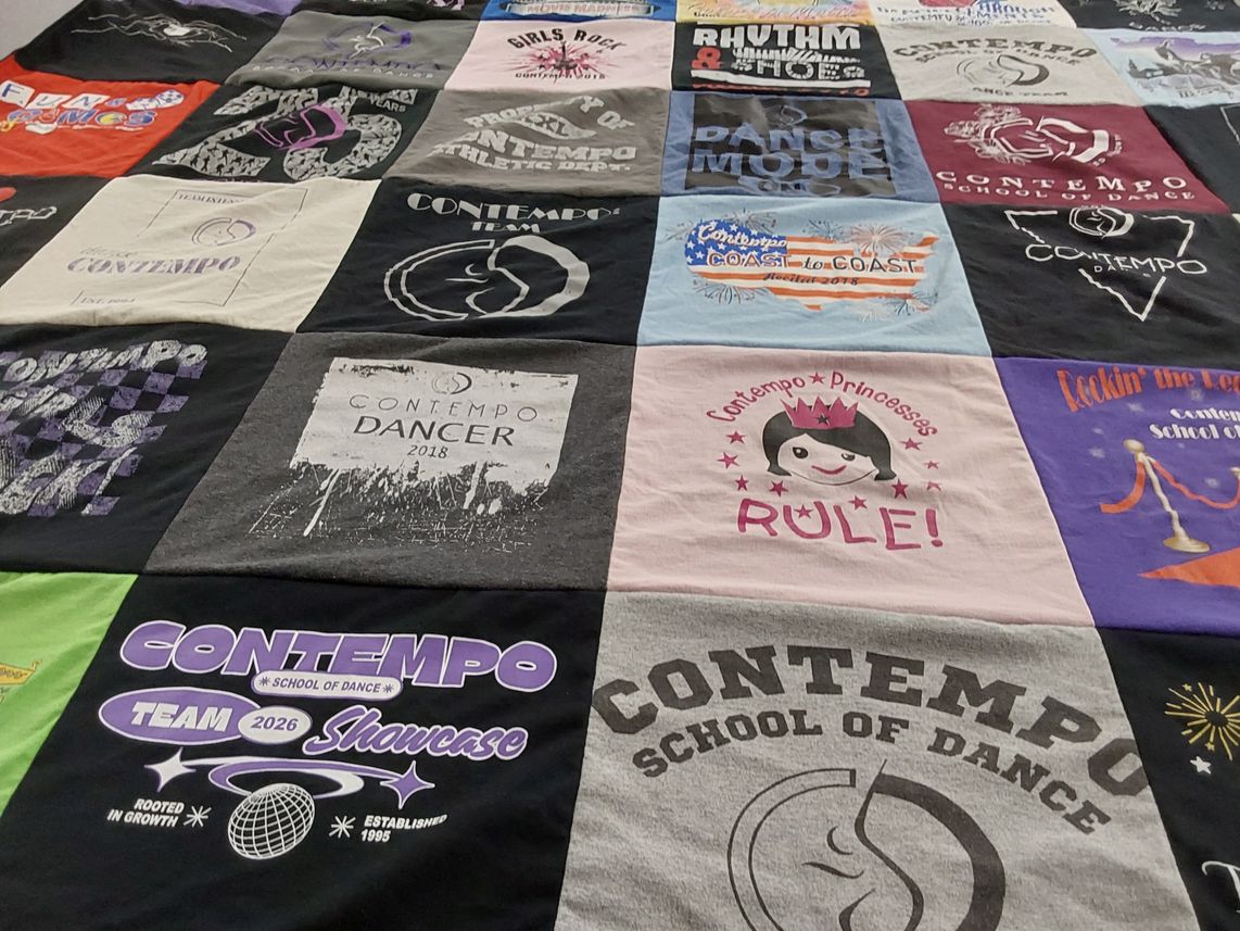 T-shirt quilt with dance themes by Kimberly from FL