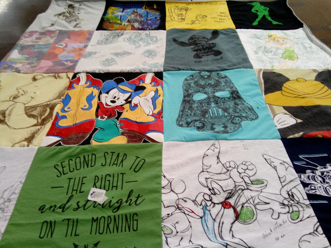 T-shirt quilt with disney, animation themes by Karen from CA