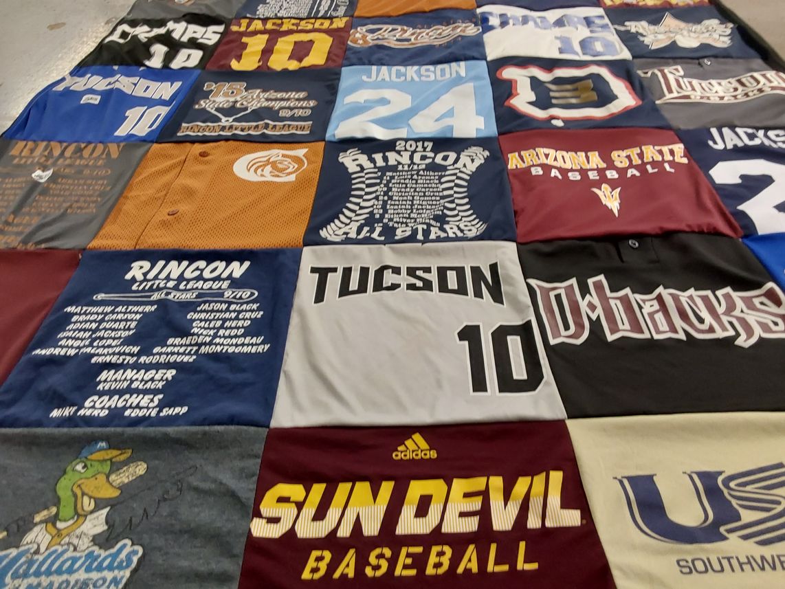 T-shirt quilt from arizona state university, rincon high school by Michelle from AZ