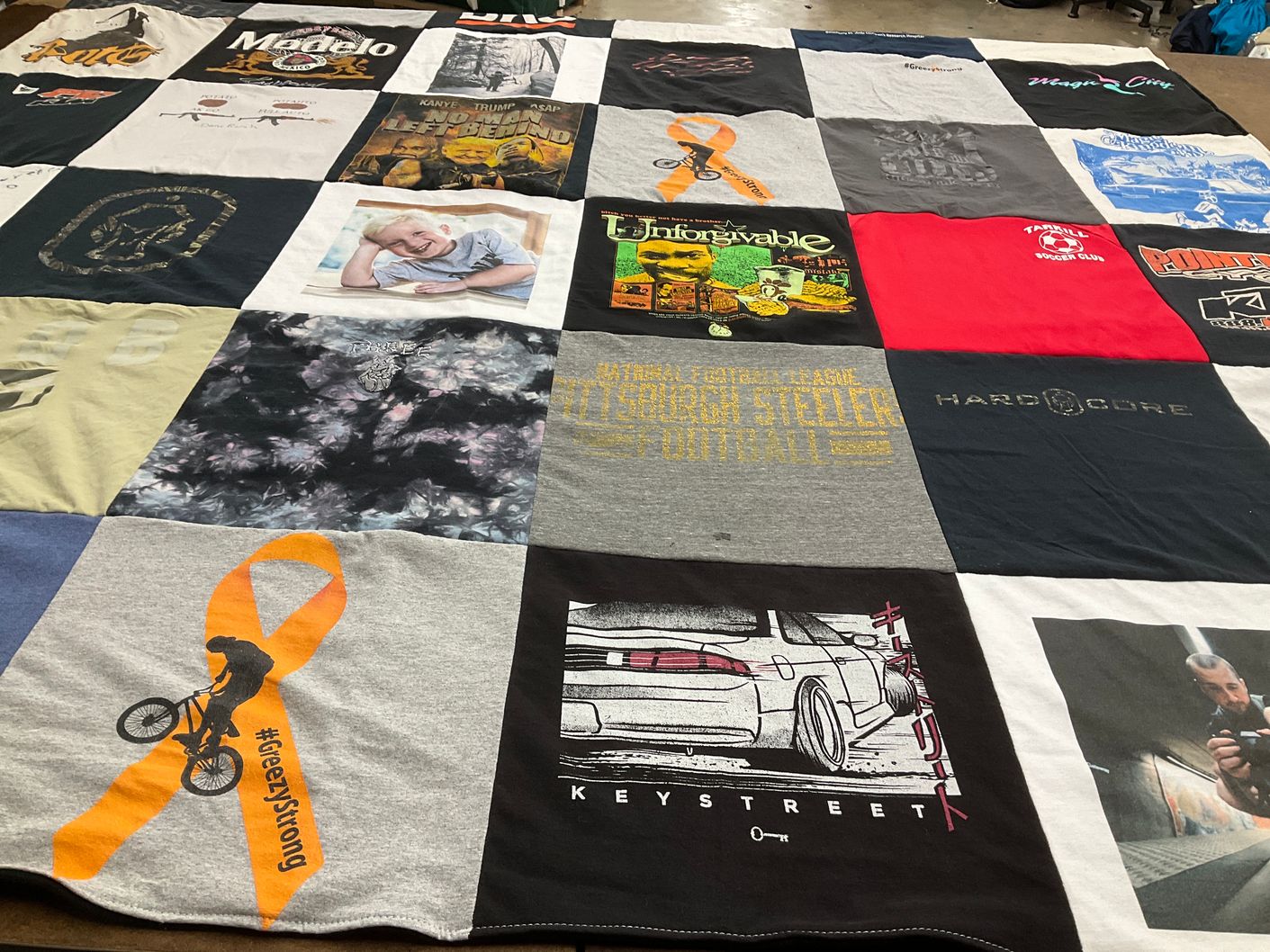 T-shirt quilt featuring pittsburgh steelers football by Dianne from PA