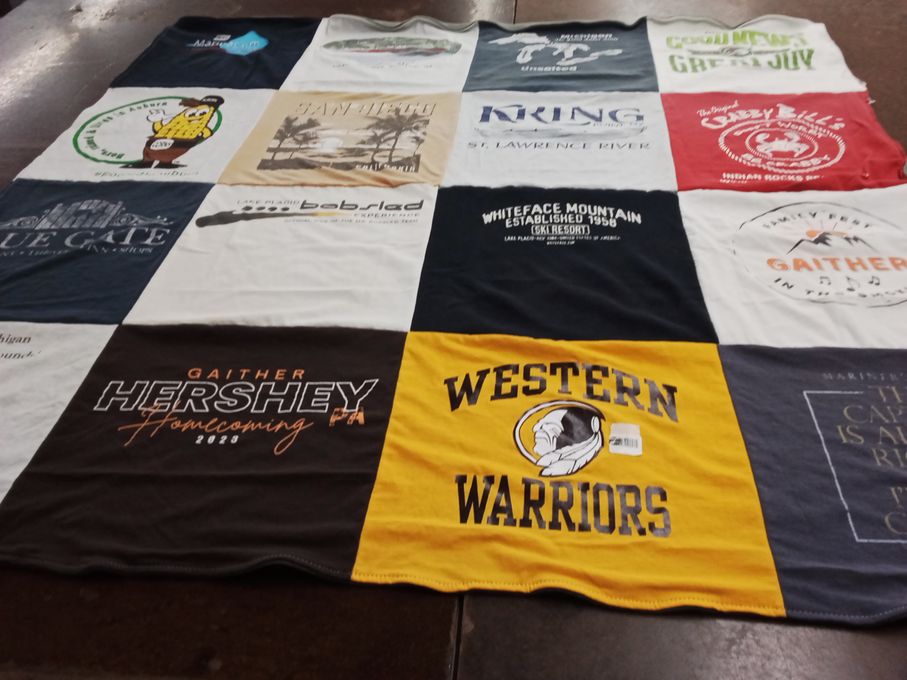 T-shirt quilt featuring western warriors by Cheryl from MI