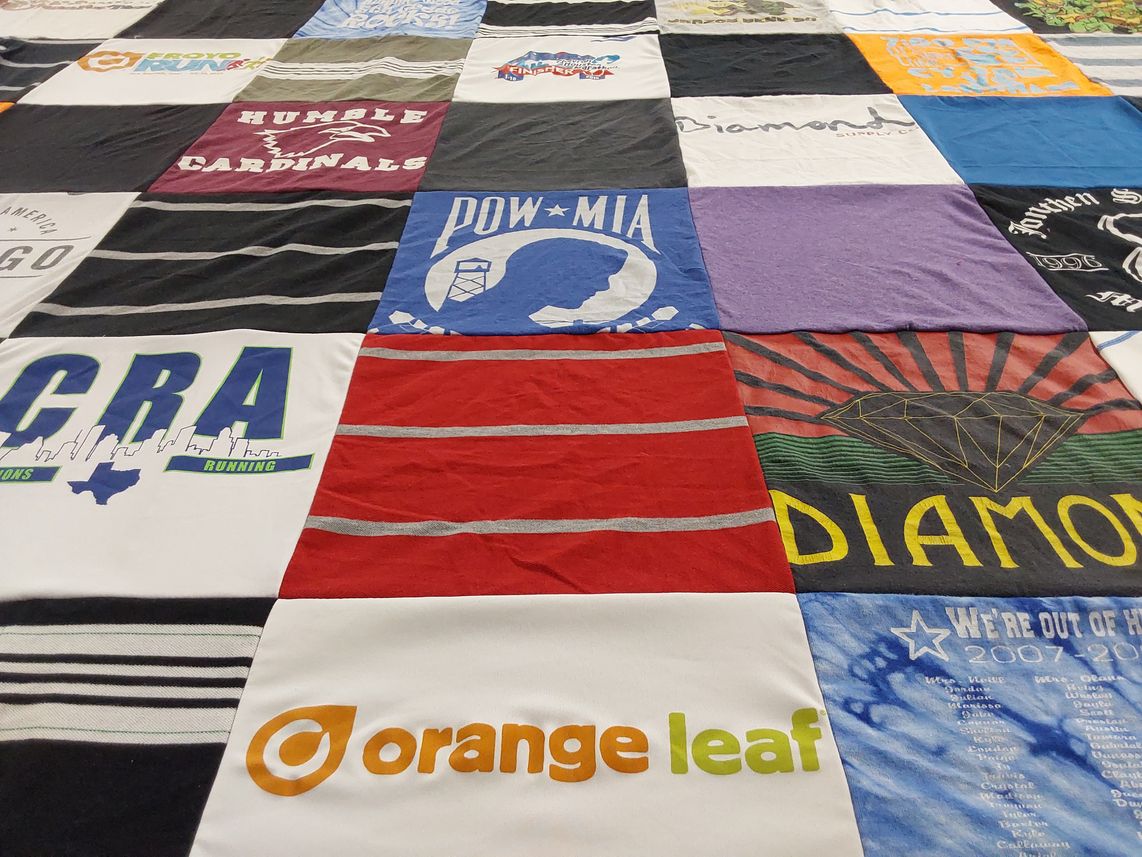 T-shirt quilt from humble high school by Rosa from TX