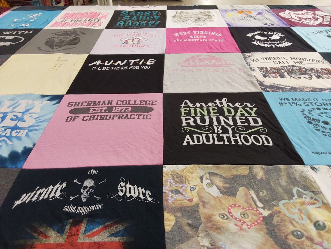 T-shirt quilt from sherman college of chiropractic by Jessica from SC