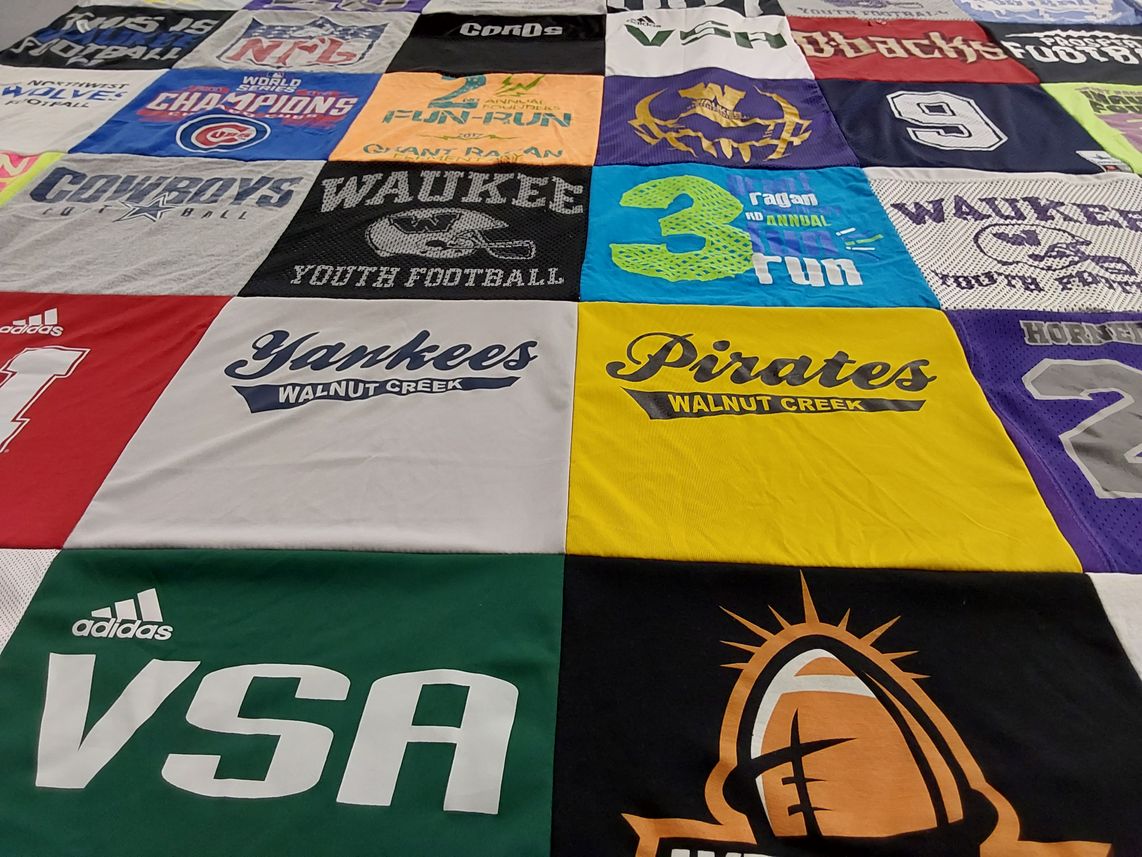 T-shirt quilt featuring yankees, pirates by Dee from IA