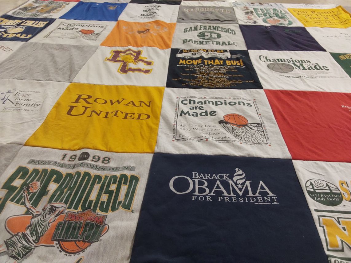 T-shirt quilt featuring san francisco university lady dons, rowan university basketball by Carmen from DE