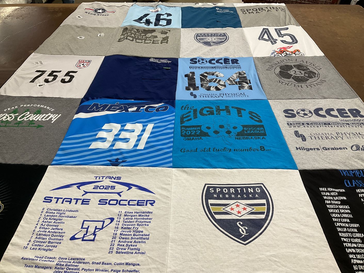 T-shirt quilt featuring sporting nebraska by Tess from NE