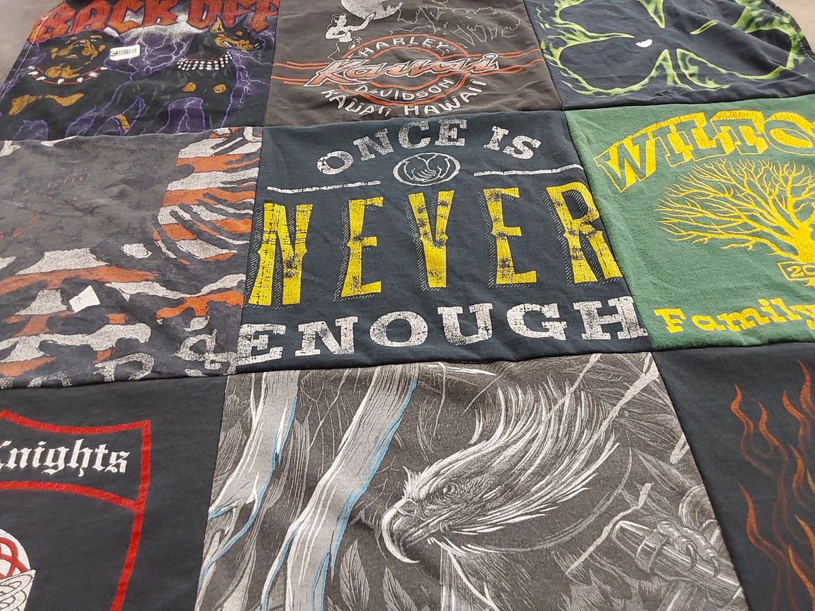 T-shirt quilt featuring knights by April from TX